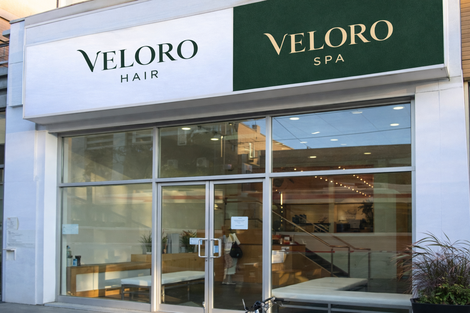 Veloro Hair & Spa storefront at 1981 Queen St E, Toronto